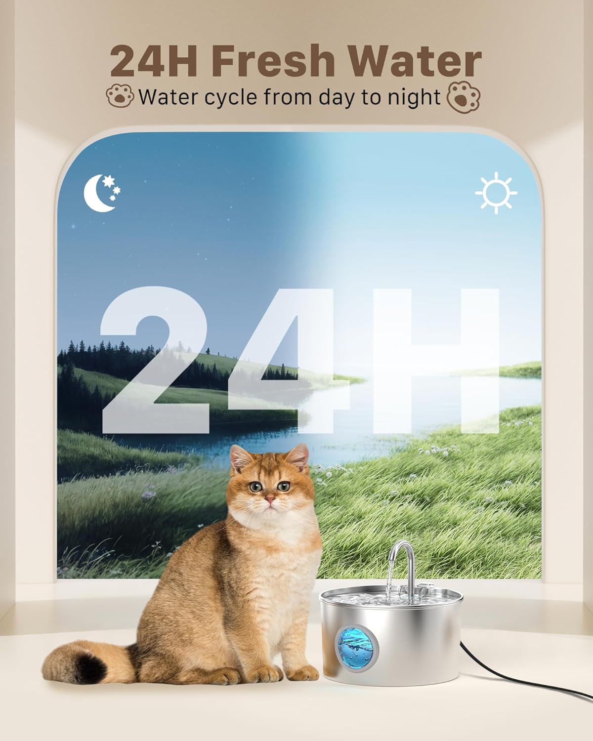 Fontaine eau chat GIOTOHUN grande capacité autonomie 7 jours