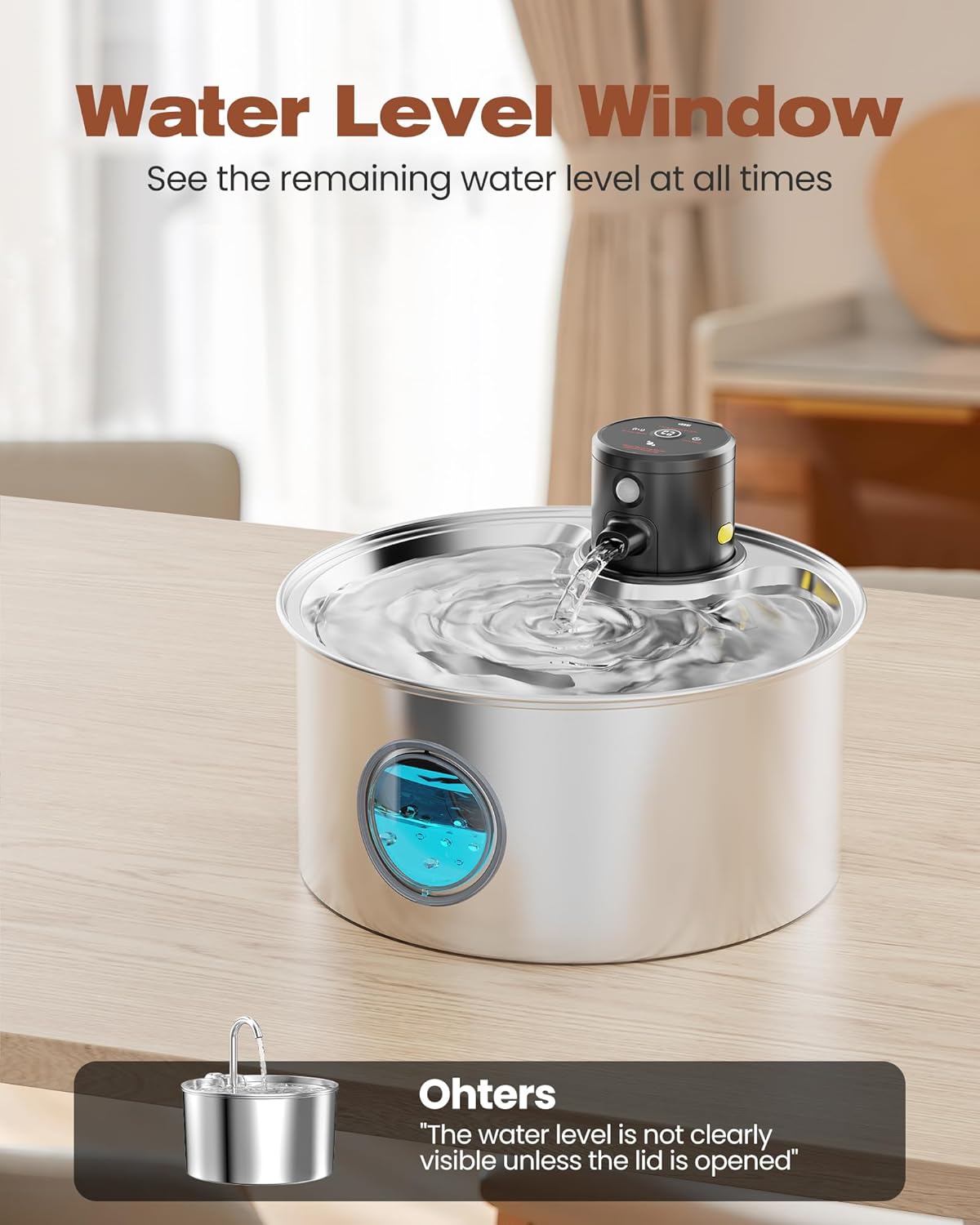 Distributeur d’eau pour chat silencieux avec batterie rechargeable