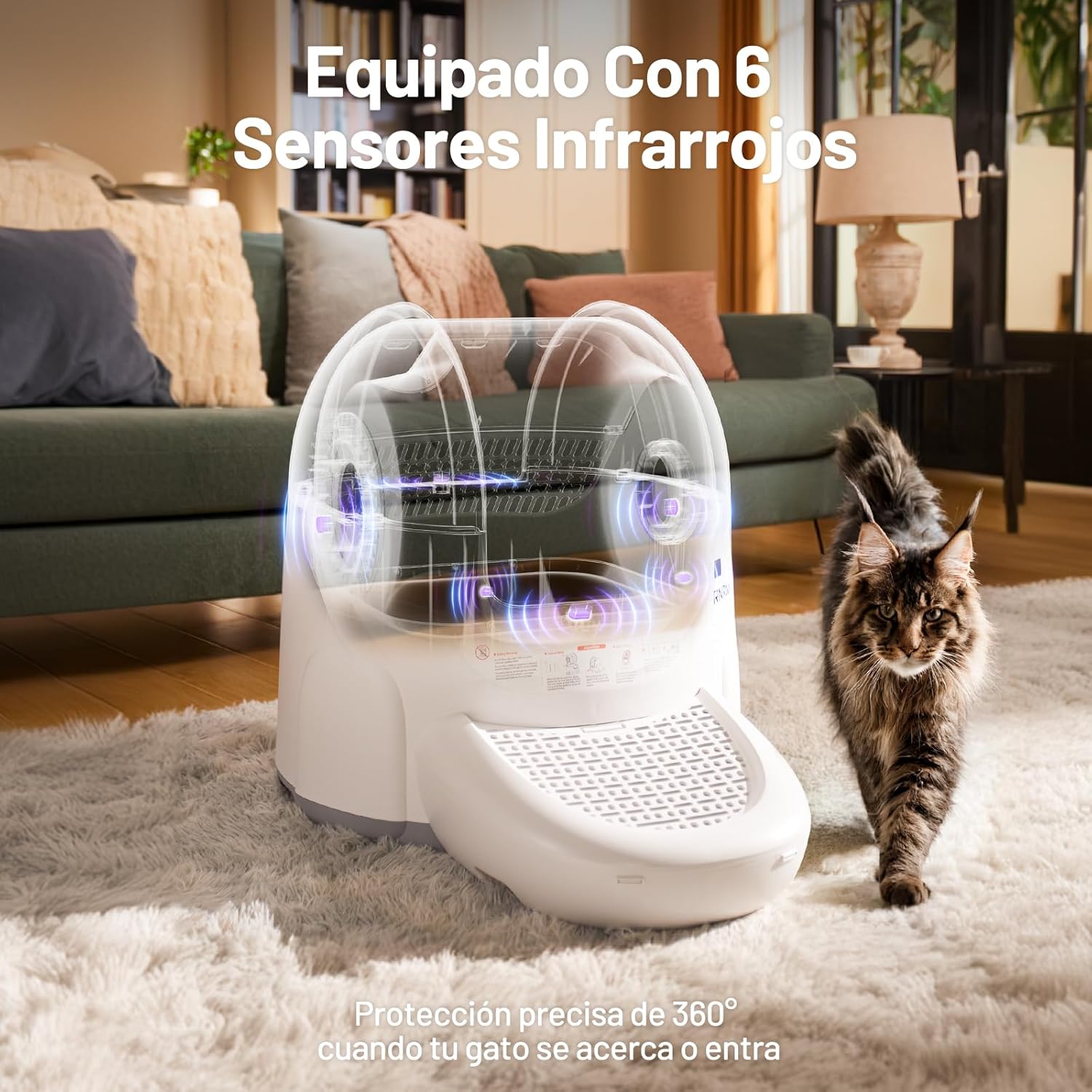 Litière autonettoyante anti-odeur multi-chats