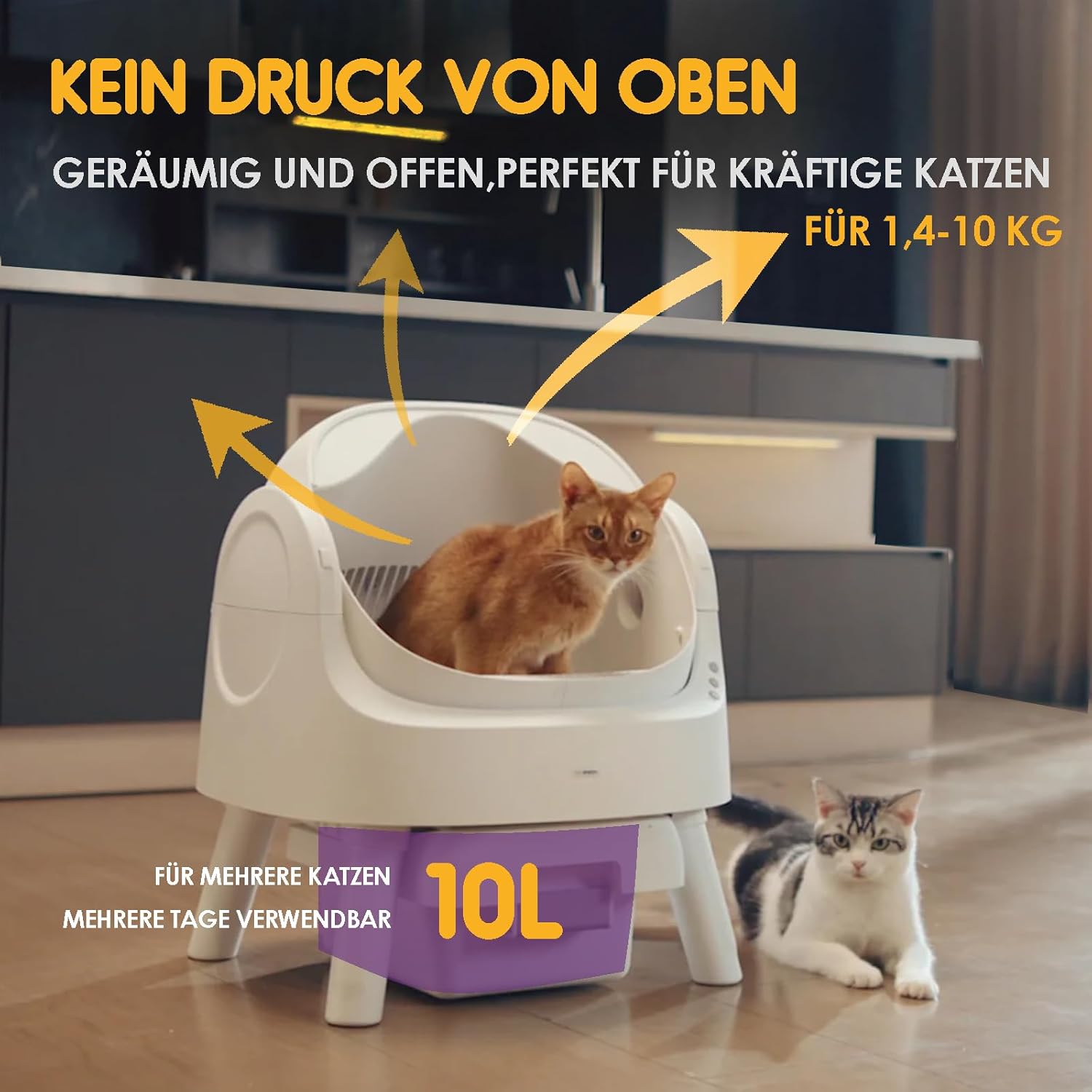 PetPivot grande capacité litière automatique pour chats multiples