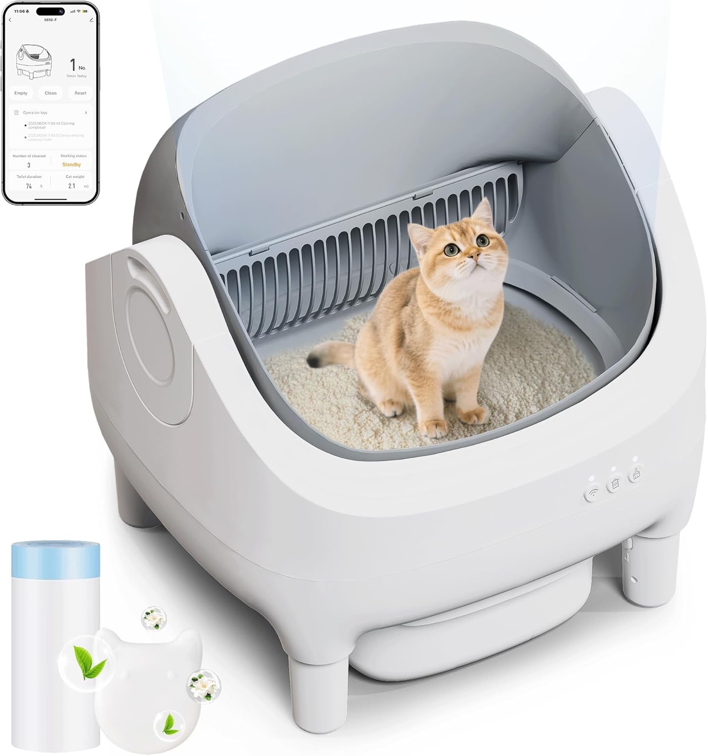 Nettoyage facile litière chat TRIUMPHKEY avec sacs fournis