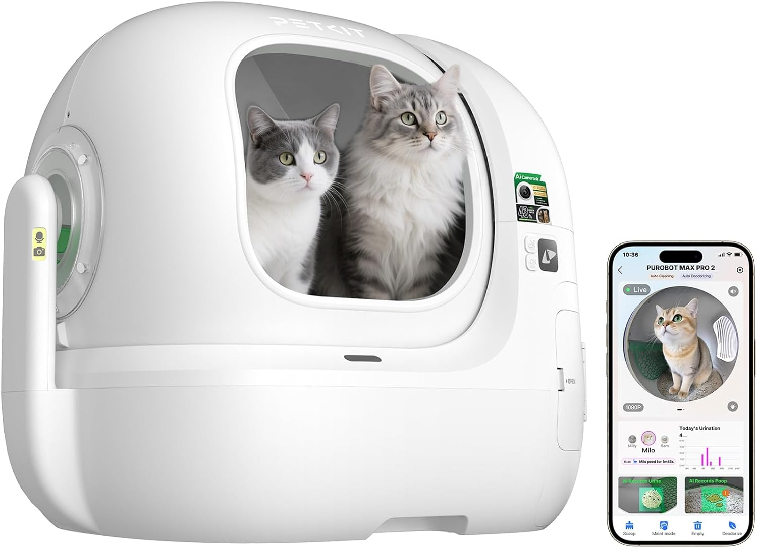 Litière autonettoyante PETKIT PUROBOT MAX PRO 2