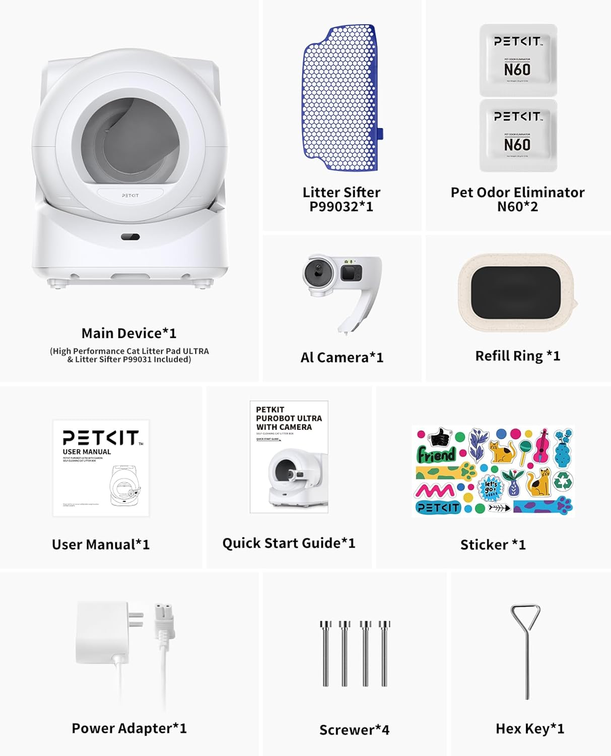 Litière autonettoyante PETKIT Purobot Ultra avec caméra HD pour chat.