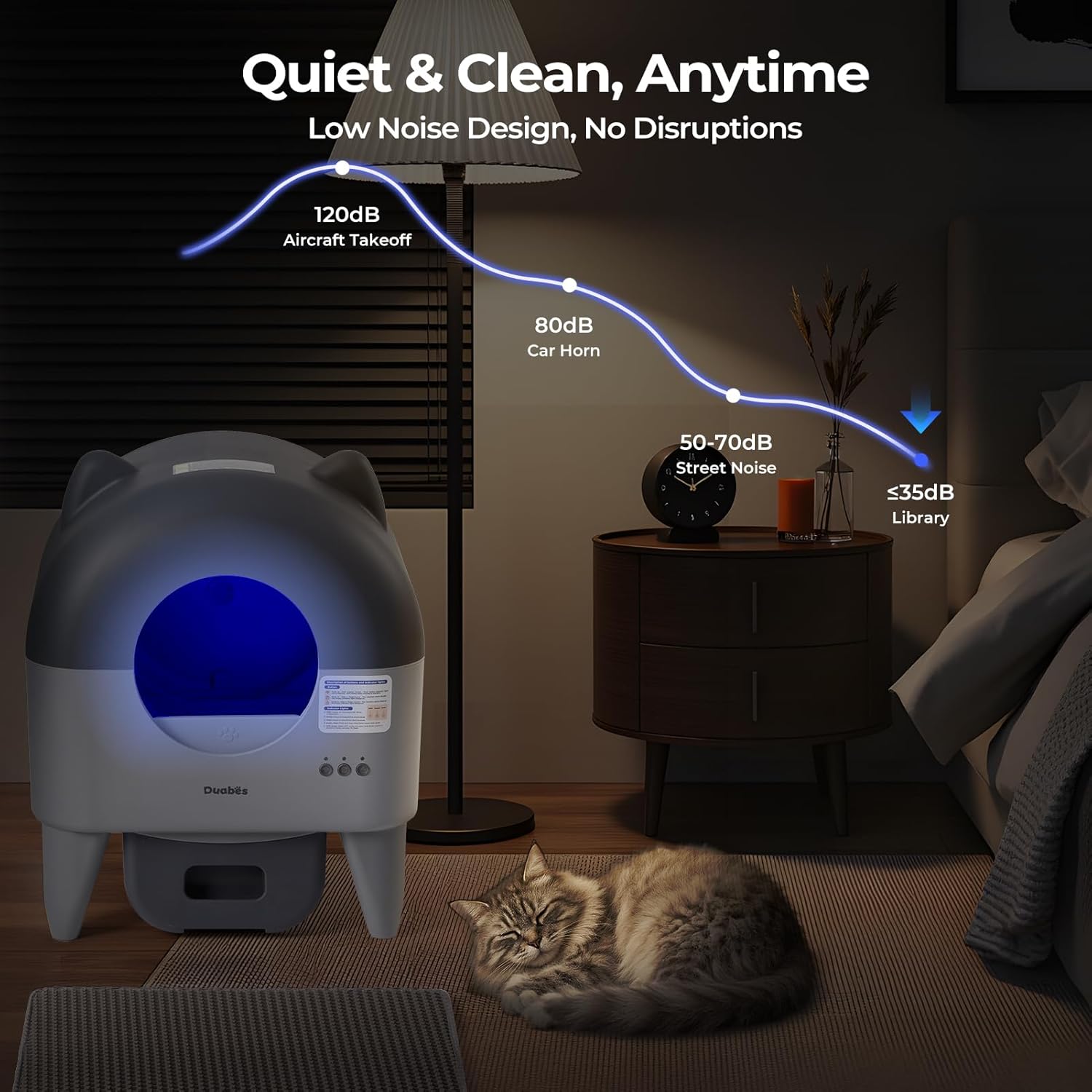 Vue intérieure du bac autonettoyant silencieux 35 dB