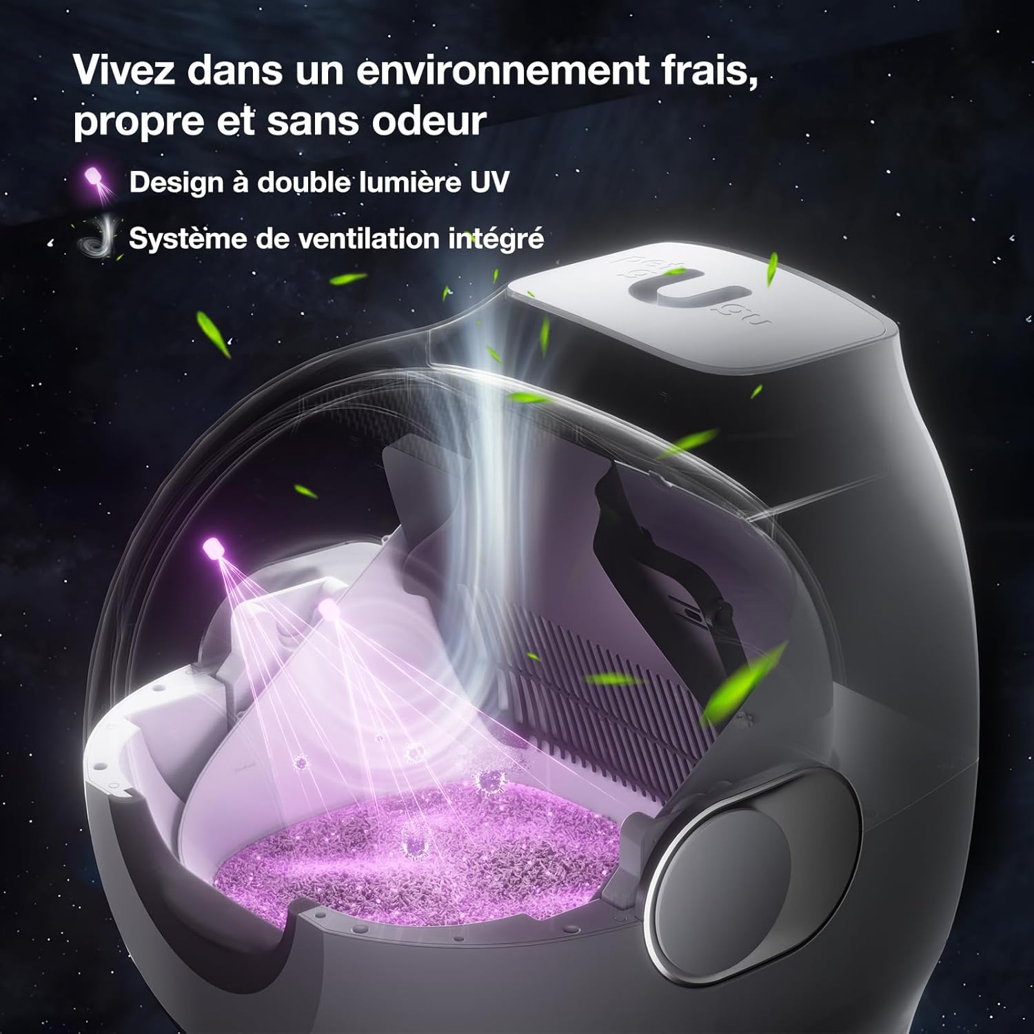 Système anti-odeurs avec ventilation et lampe UV désinfectante