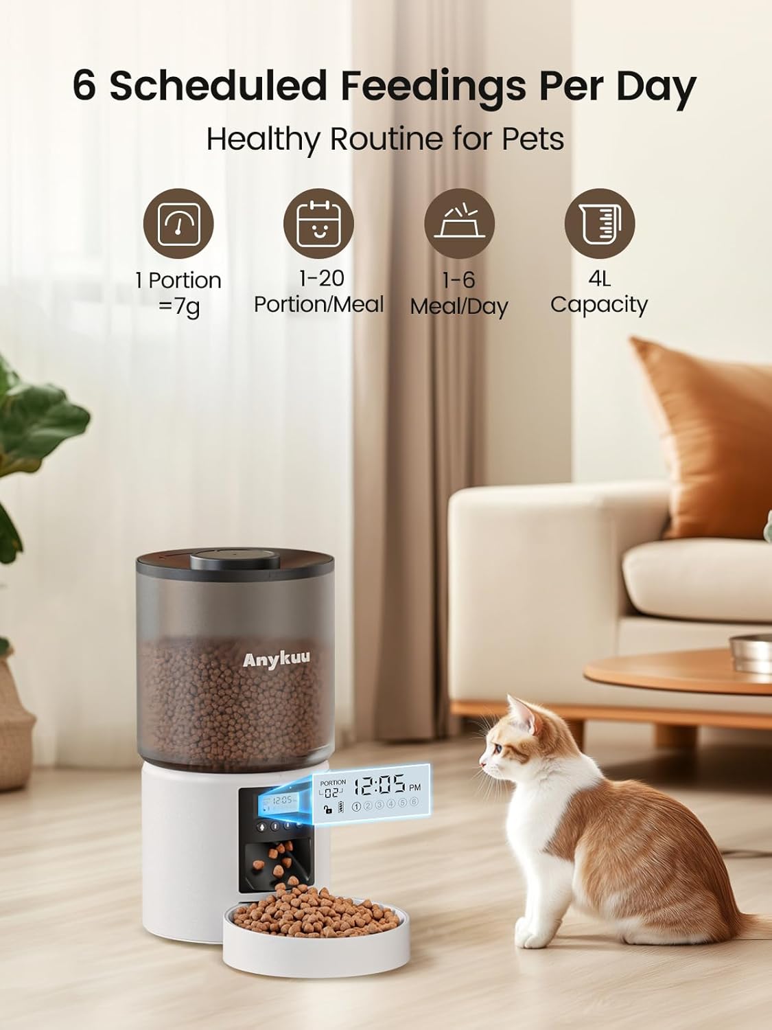 distributeur croquettes programmable sécurisé avec couvercle verrouillable