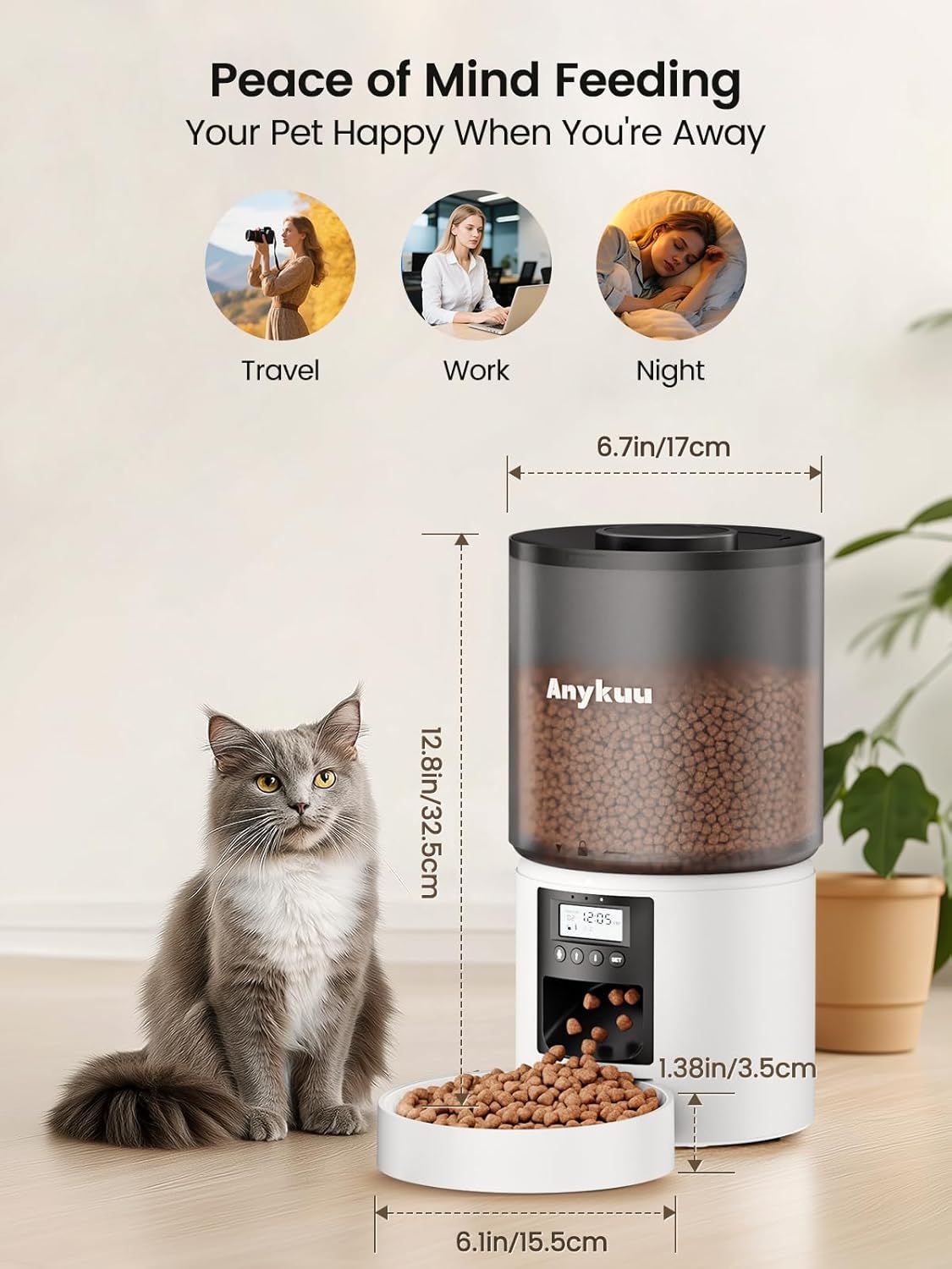 panneau de commande programmable du distributeur croquettes pour chat