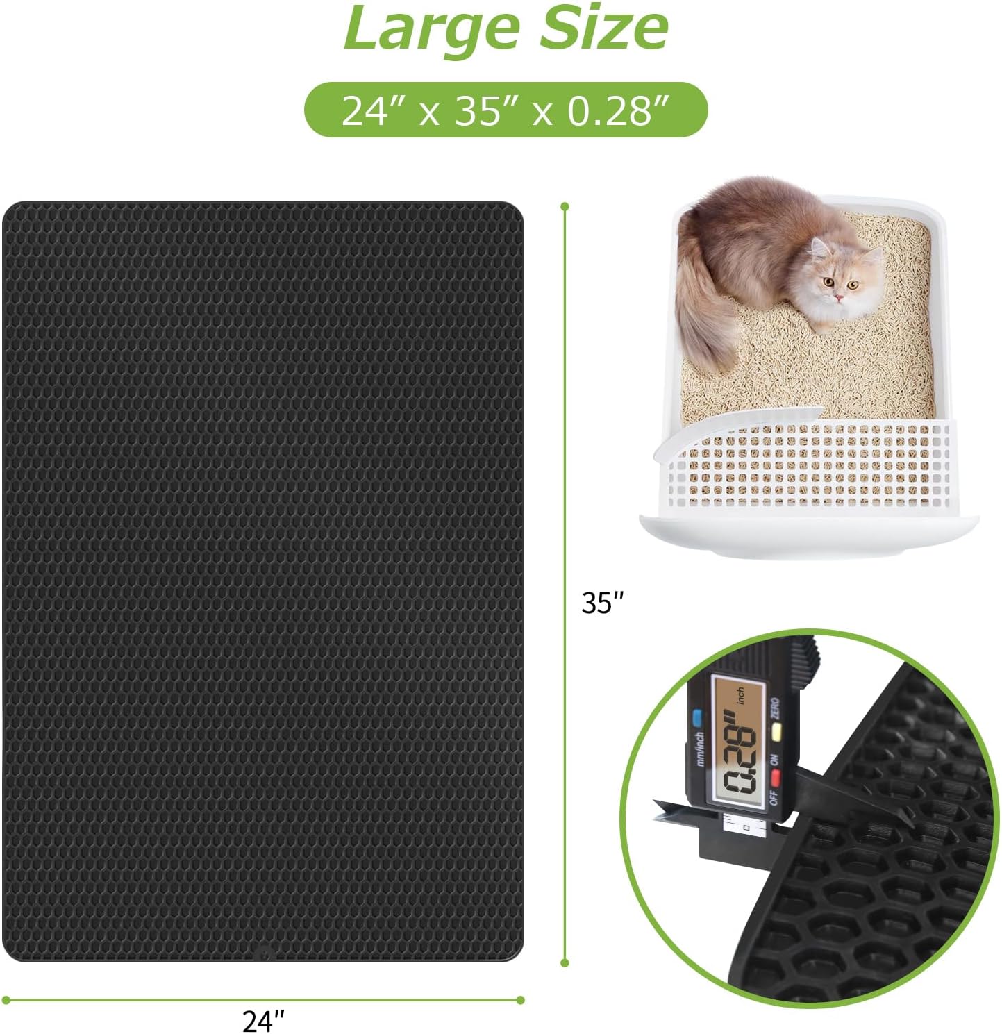 Lot de 2 grands tapis de litière caoutchouc Matace