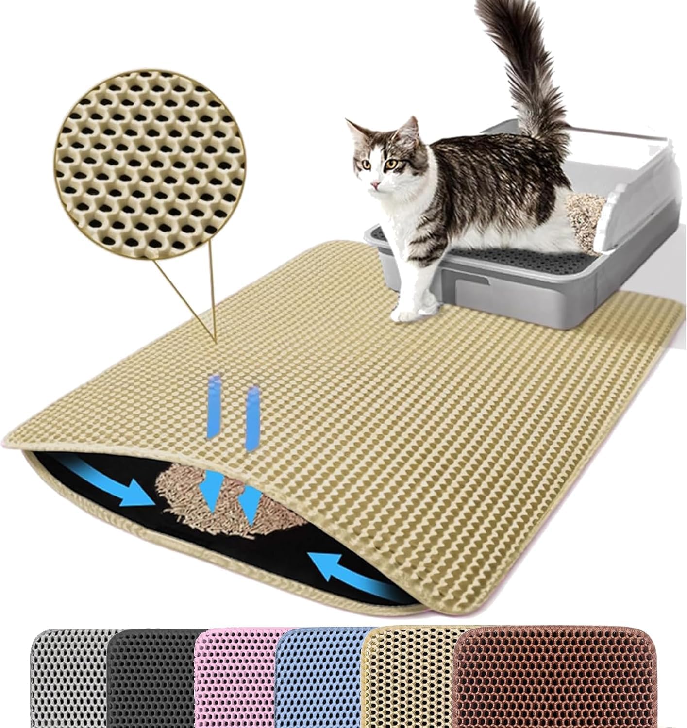 Tapis Petinstinct 117x66cm kaki pour sol impeccable