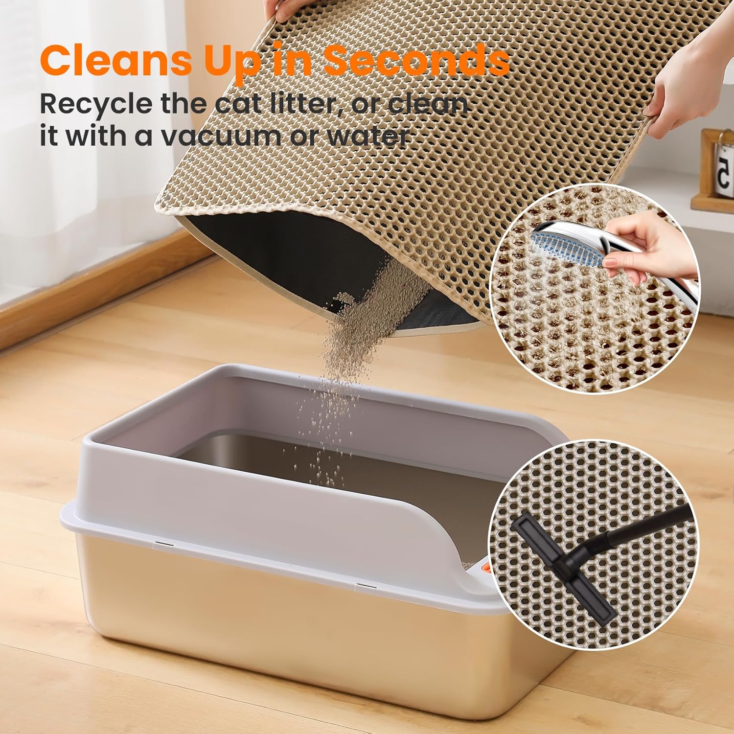 Tapis lavable pour bac à litière extra grand
