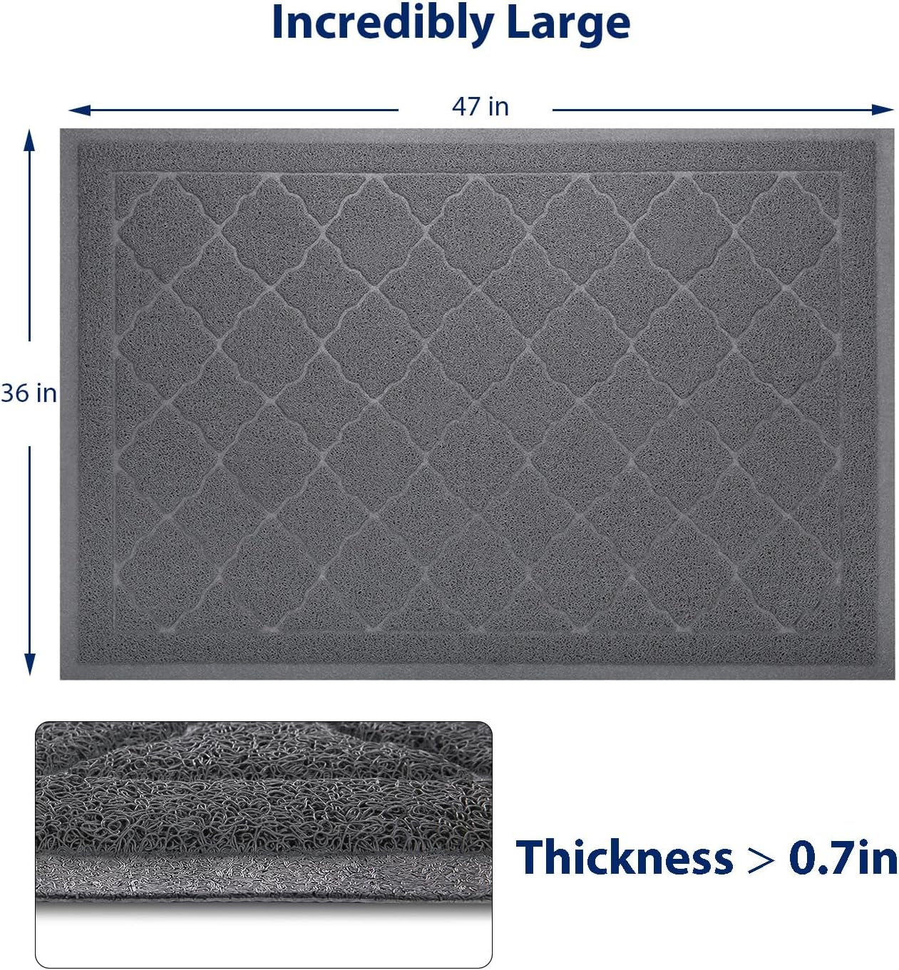 détail rainures profondes tapis piégeur litière