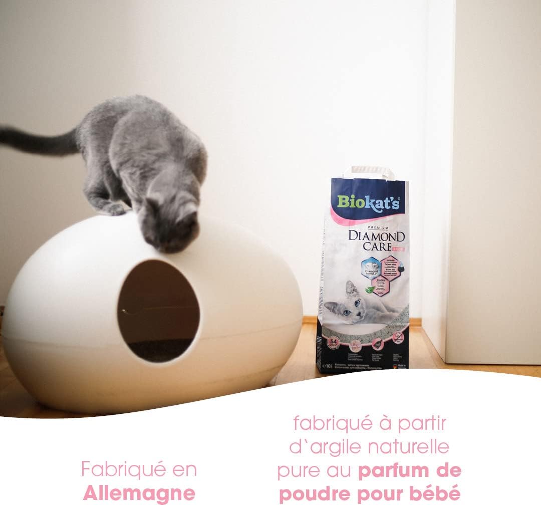 Bac propre avec litière charbon actif Biokat’s Diamond Care Fresh