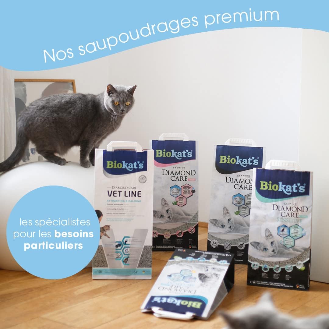 Litière fine pour chat Biokat’s Charbon actif et Aloe vera sac 10L