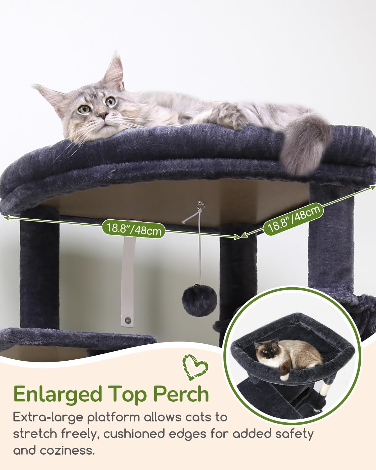 arbre à chat XXL anti-basculement mural pour chats actifs