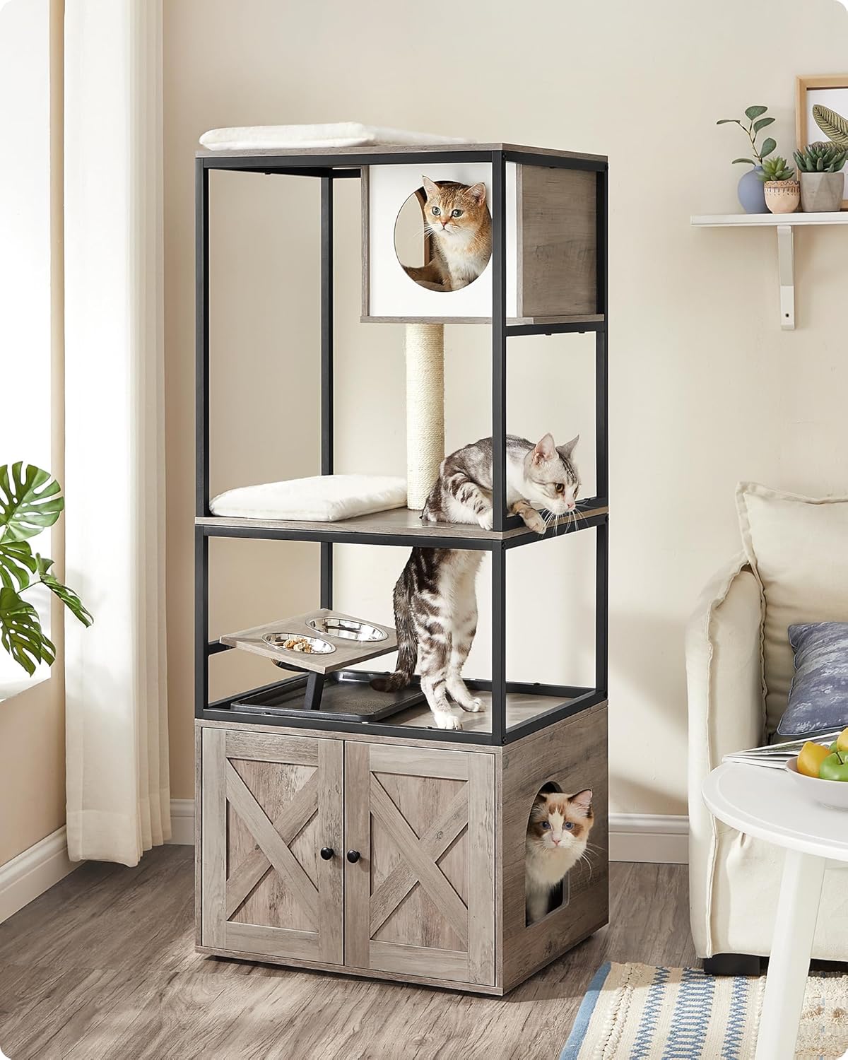 Arbre à chat mural stable avec 4 niveaux