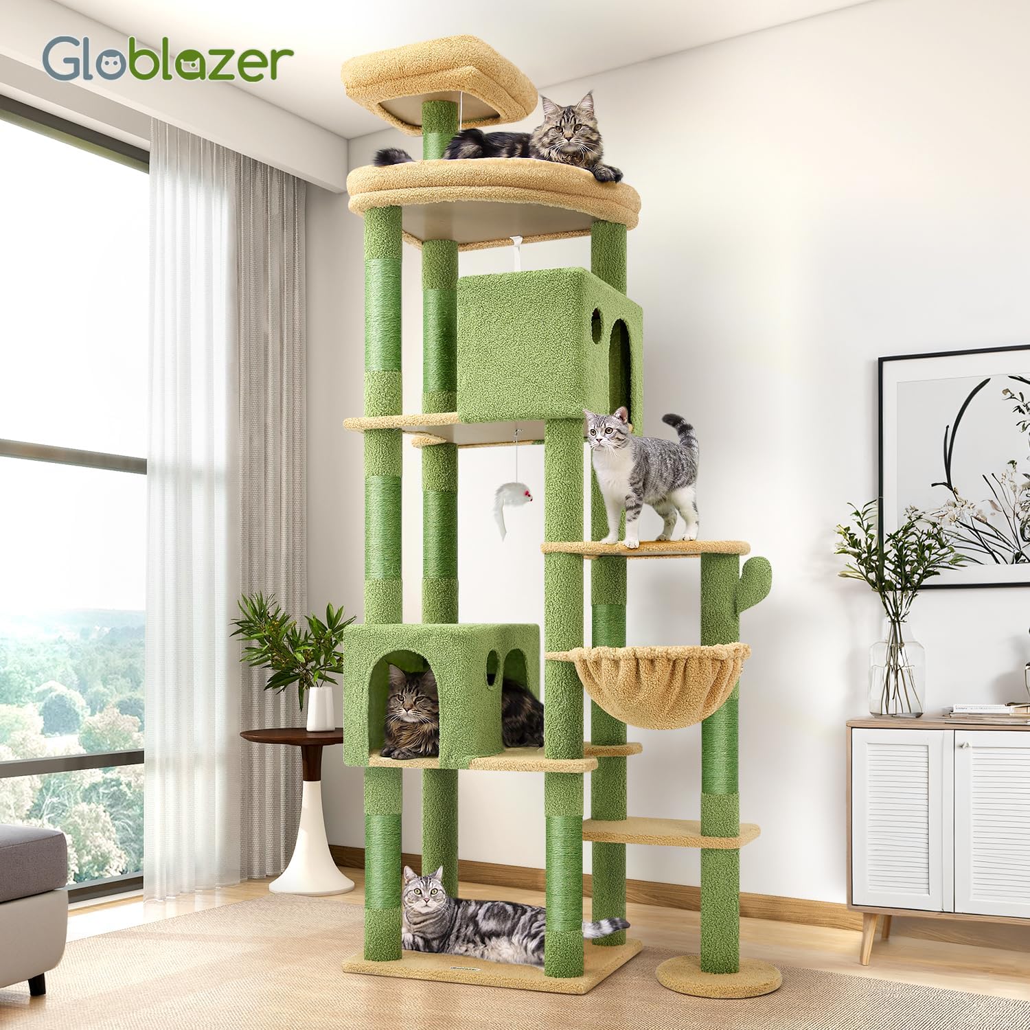 Arbre à chat cactus XXL 213 cm pour grands chats