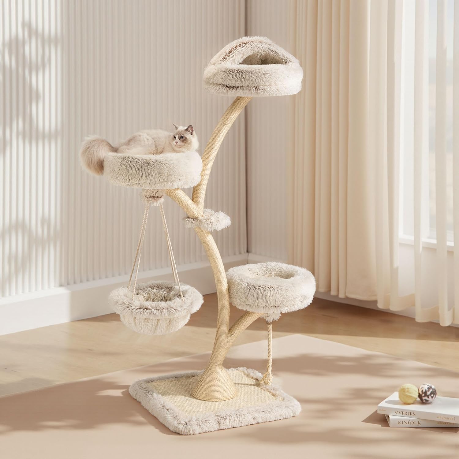 Base stable en MDF pour arbre à chat design Fudajo