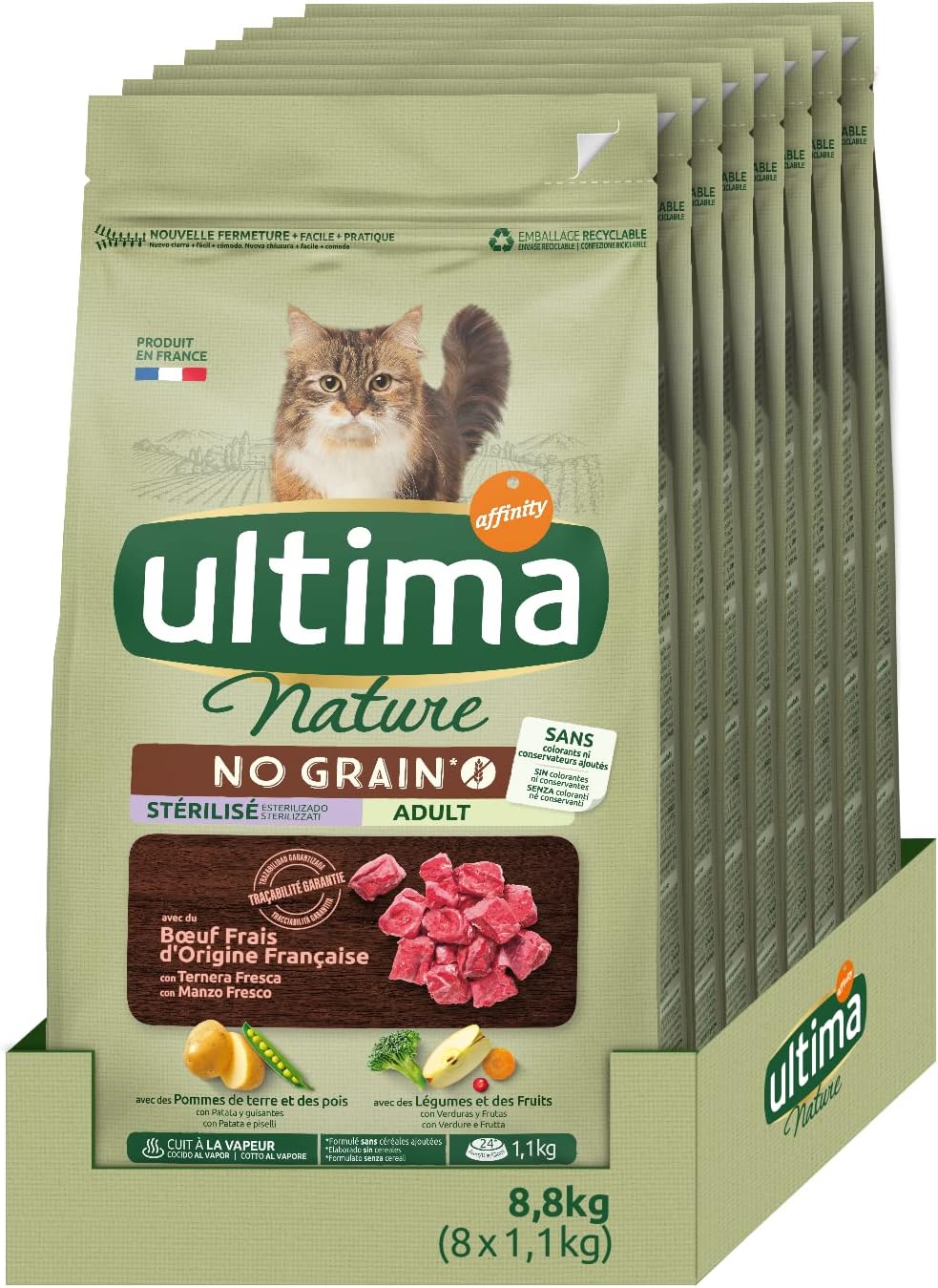 Pack Ultima Nature No Grain Bœuf 8,8 kg complet
