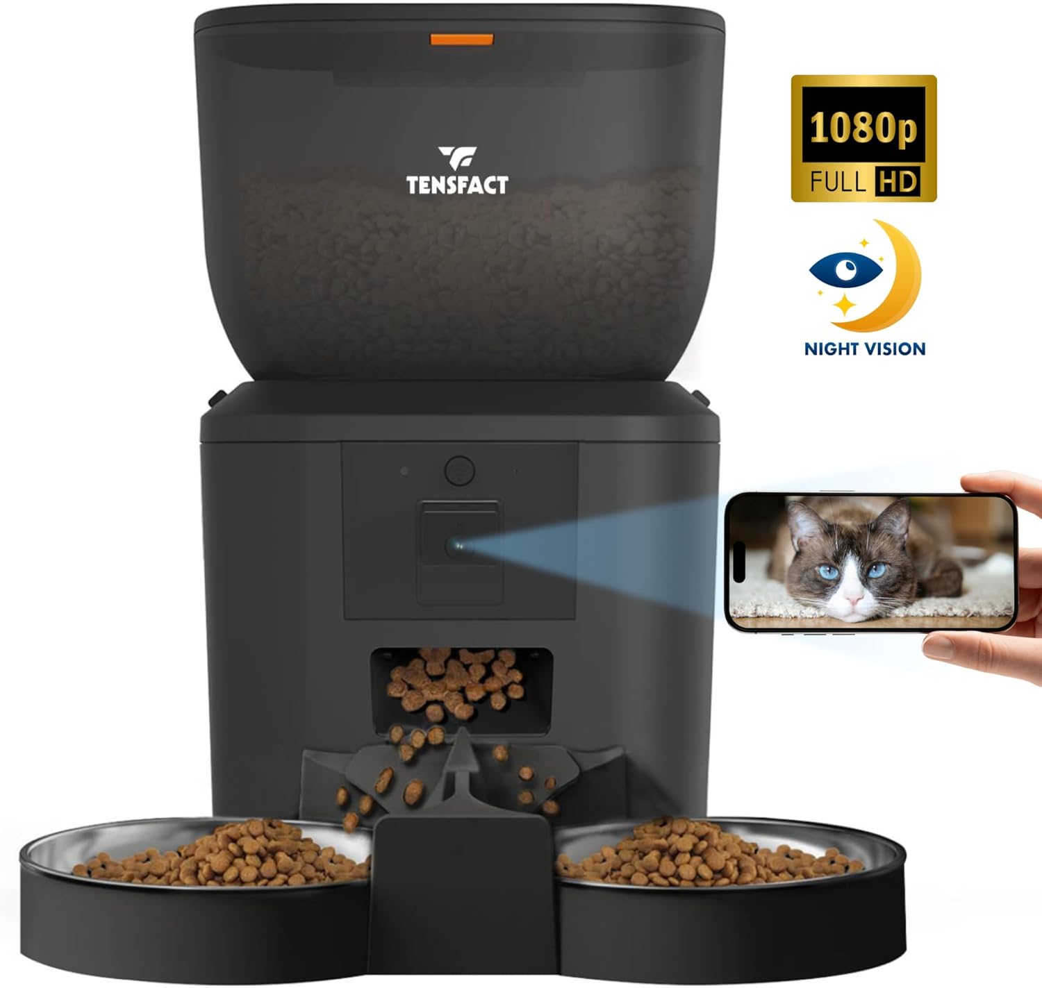 distributeur automatique croquettes chat 4L capacité large