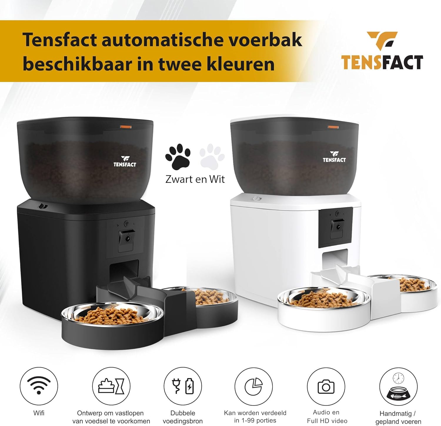 caméra HD 1080P intégrée au distributeur automatique pour chat