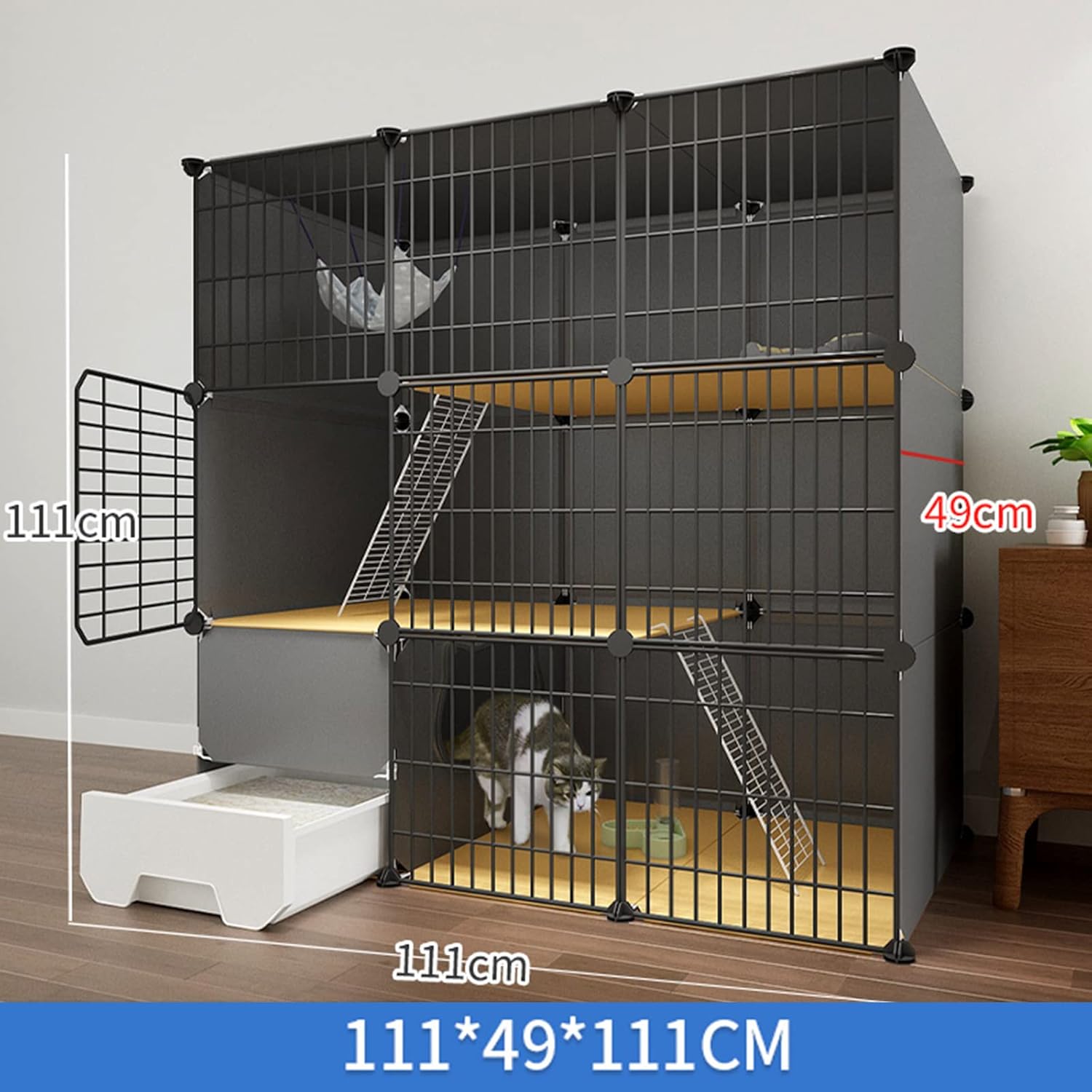Structure métallique imputrescible pour grande cage chat