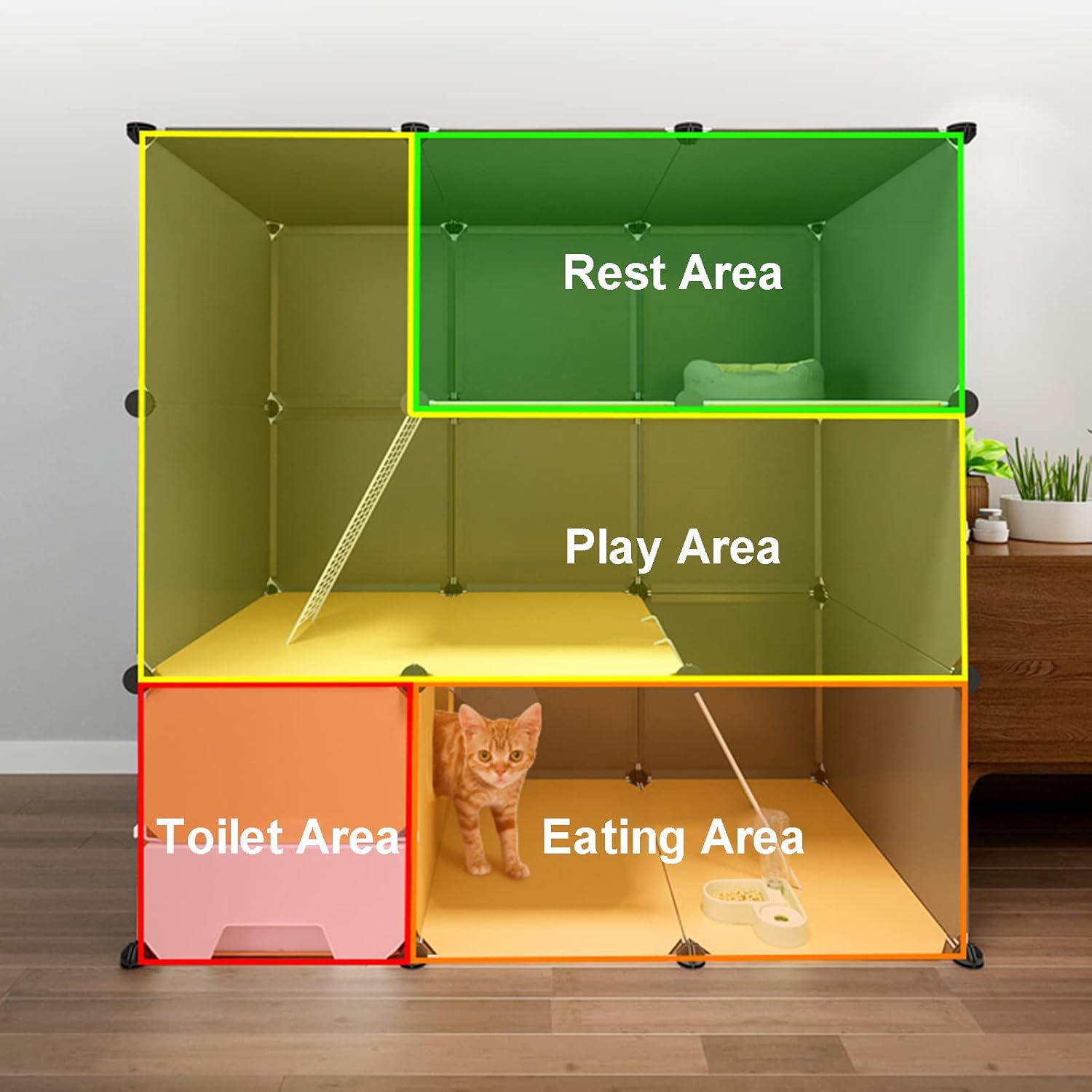 Maison d’intérieur pour chat avec sol en résine confortable