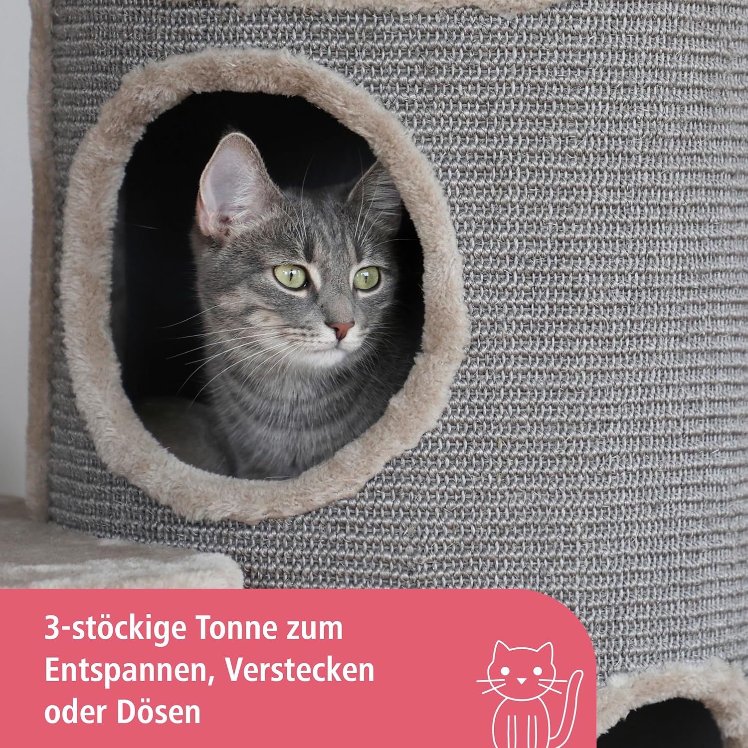 Hamac confortable de l’arbre à chat Tiana Kerbl Pet gris moderne.