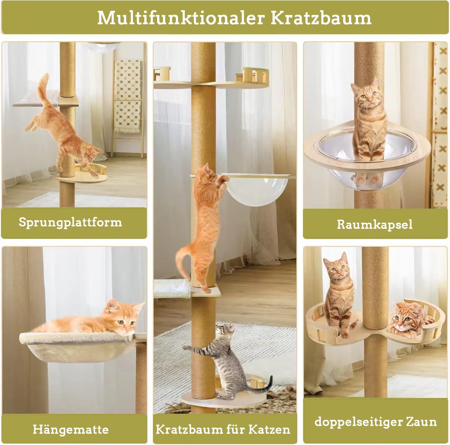 Hamac doux et amovible Mekidulu pour arbre à chat haut