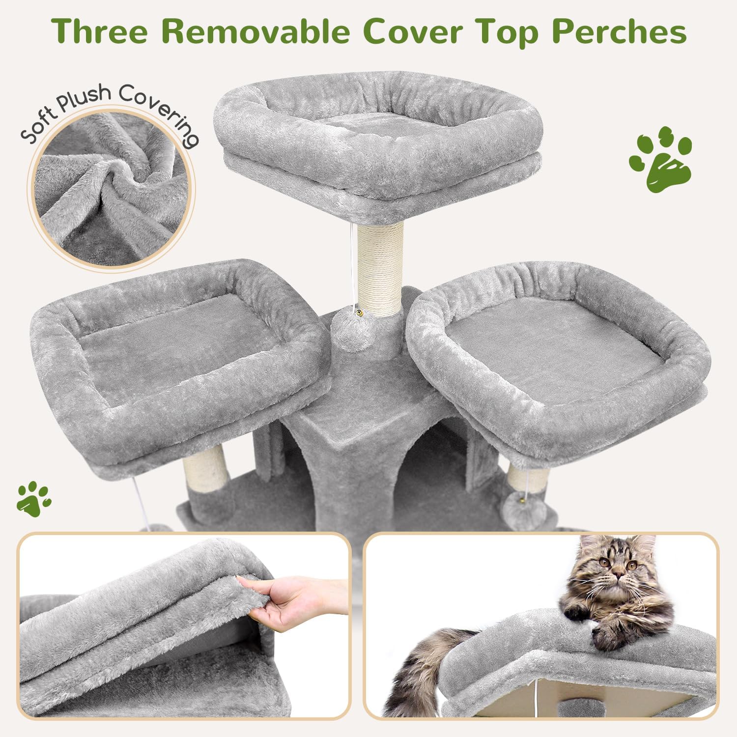 Niches spacieuses arbre à chat XXL multi-chats