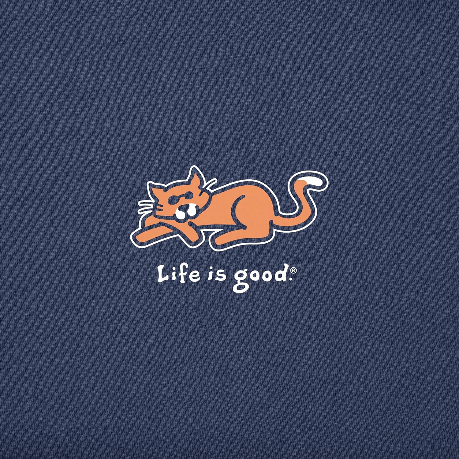 T-shirt vintage crusher Life Is Good coton bio femme motif chat