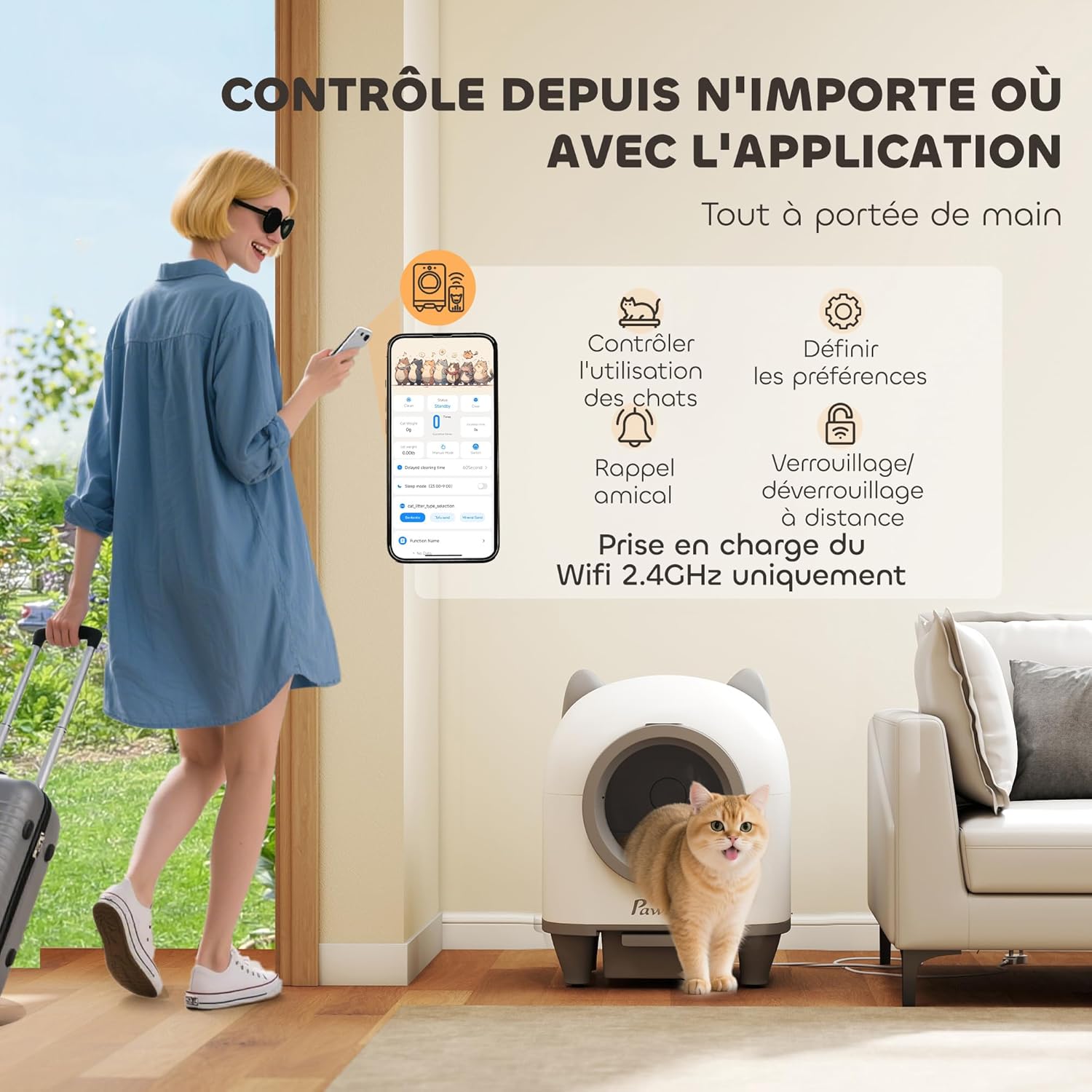Application mobile Tuya pour contrôle de la litière