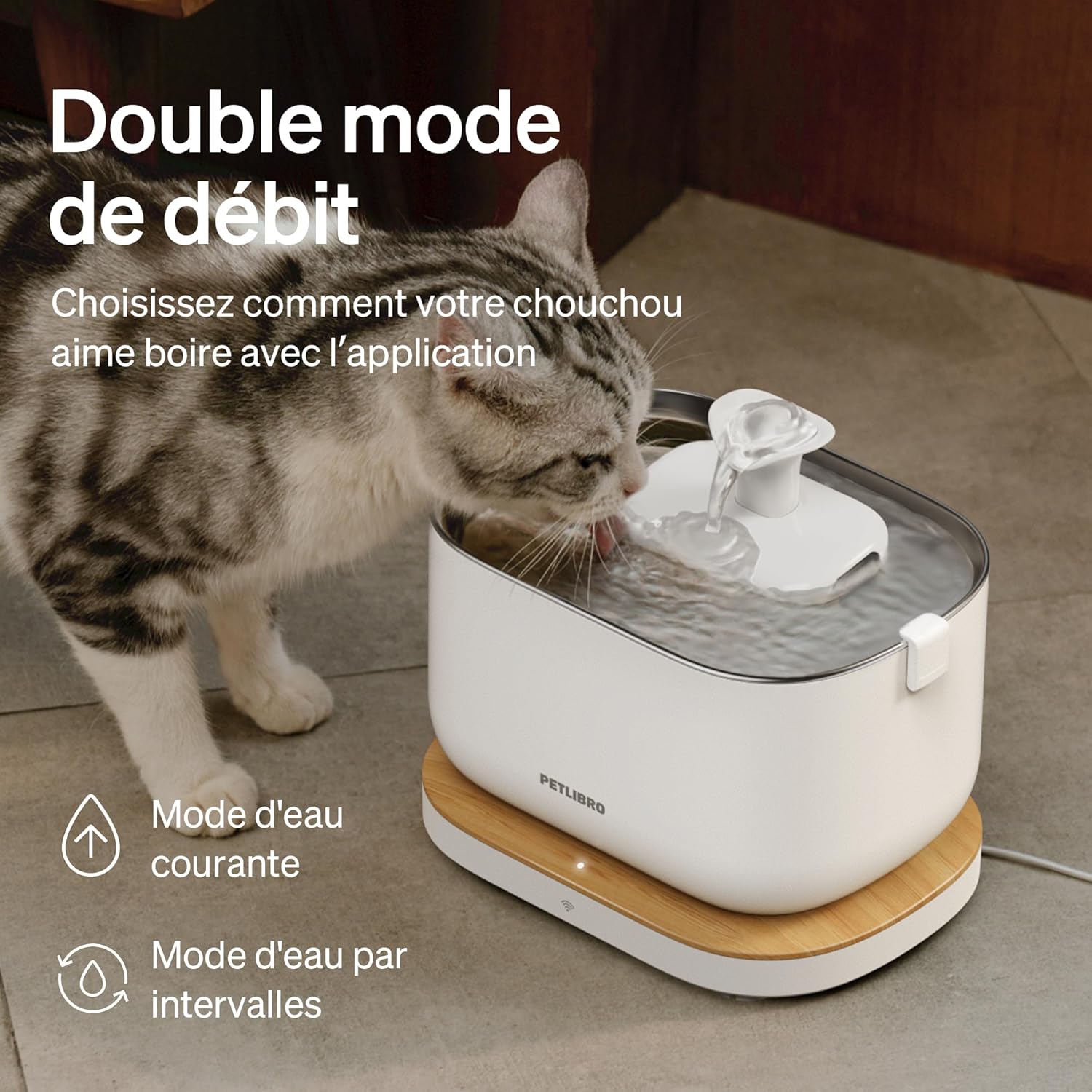 Fontaine à eau chat blanche à filtration multi-couches PETLIBRO