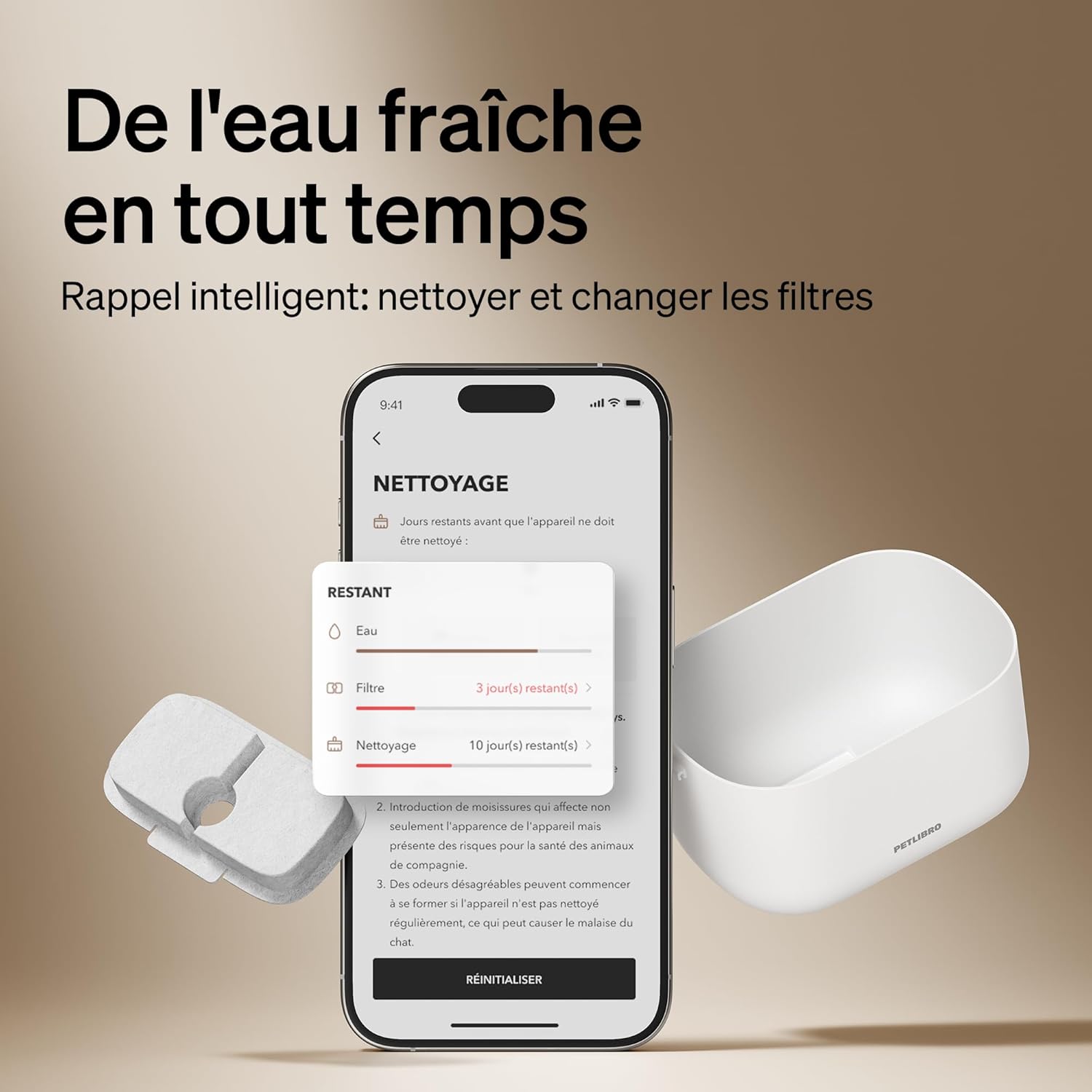 Fontaine à eau PETLIBRO Dockstream batterie 2,5L pour chat