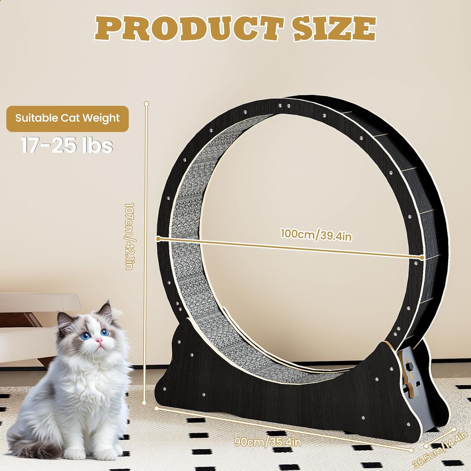 Base stable en bois de la roue pour chat
