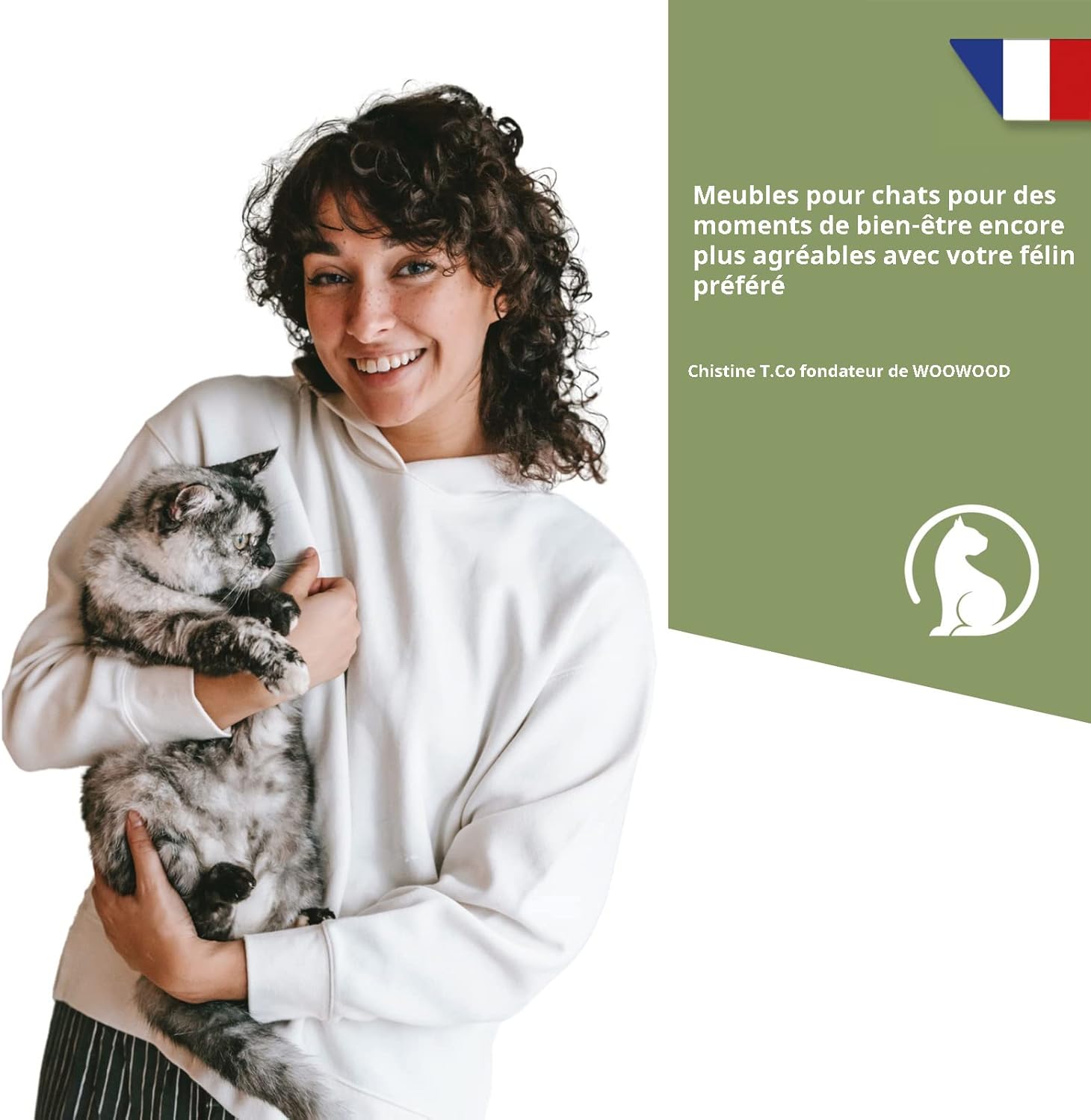 Hamac mural en bois naturel pour chat adulte