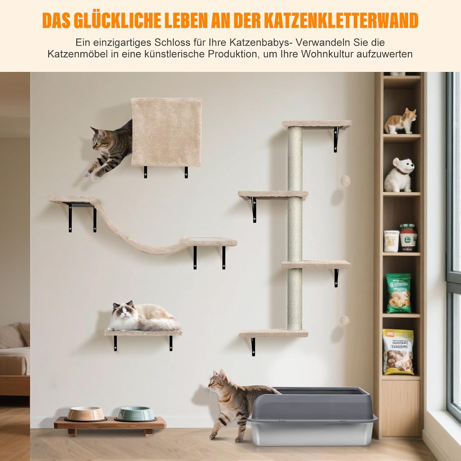 meuble mural pour chat gain de place intérieur