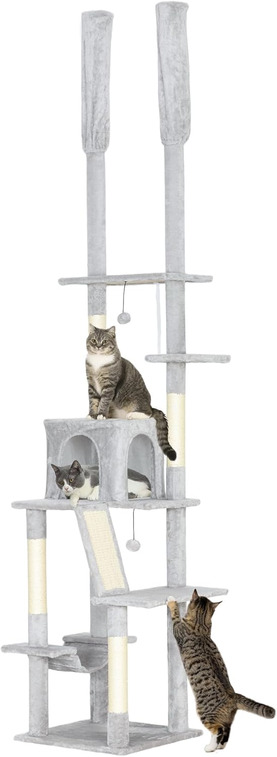 Détail poteaux épais sisal anti-rayure arbre à chat luxe.