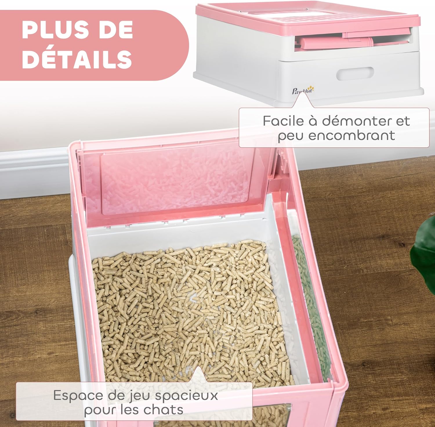 Intérieur maison de toilette pliable pour chat confort et intimité premium.