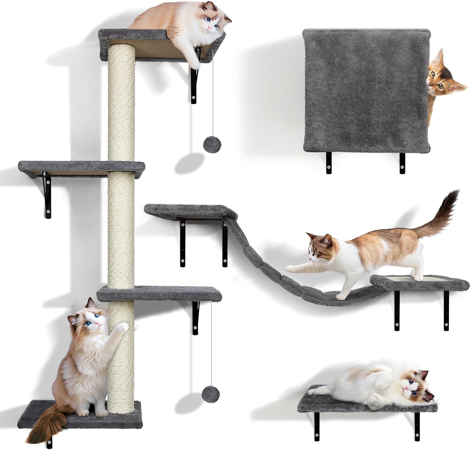 cachette murale peluche douce chat