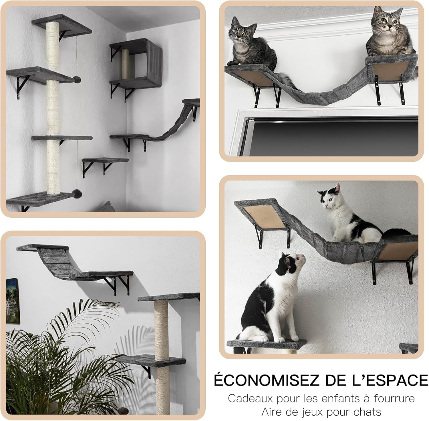 arbre à chat mural luxe gris Zvonema design