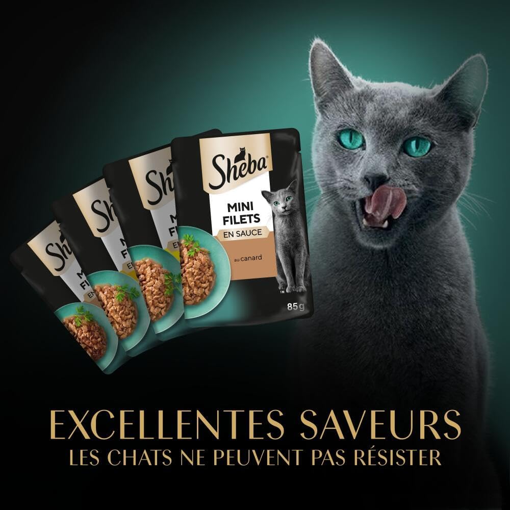 Gamme SHEBA Mini Filets sélection volaille pour chat adulte gourmet