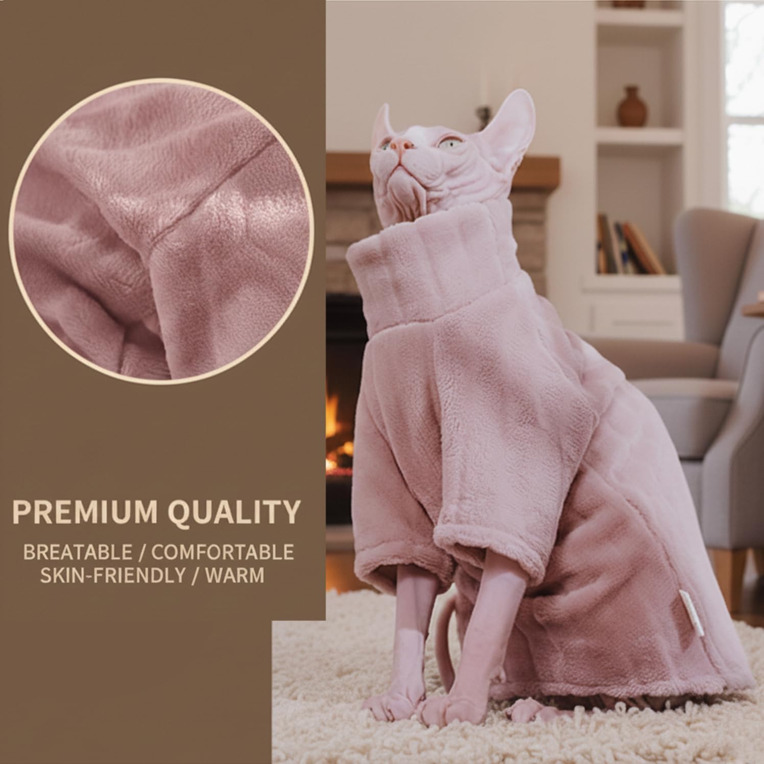 chat sphinx MOKATES capuche réglable chic