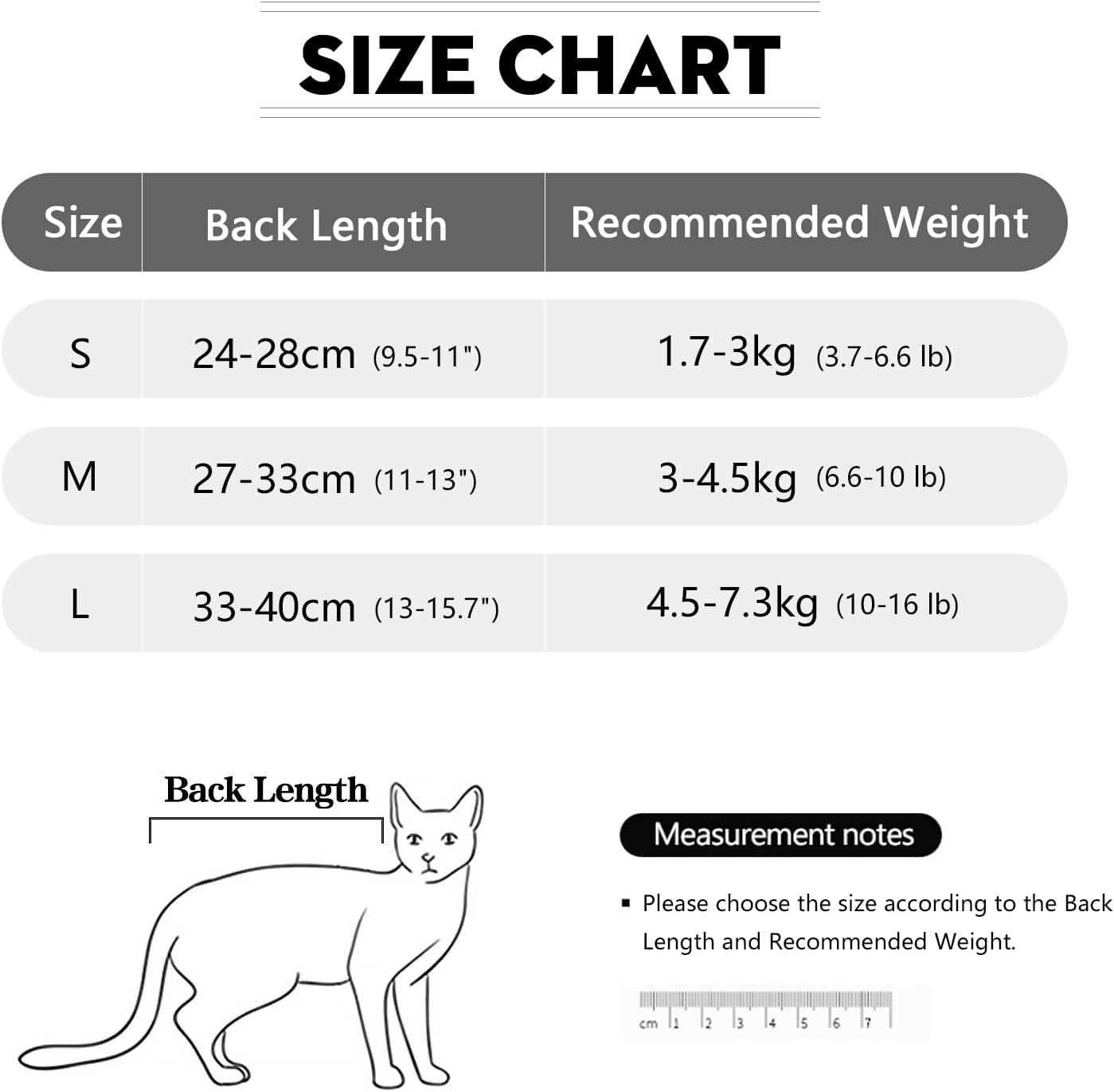 Design sophistiqué gilet médical chat post-opératoire M 16 pouces.