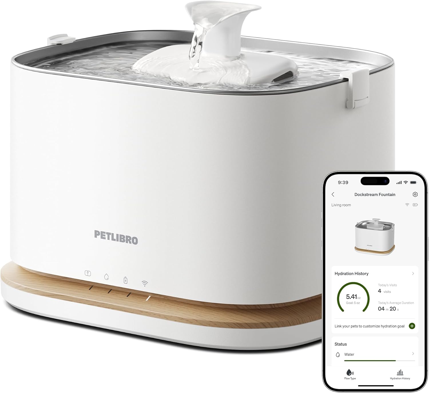 Fontaine eau chaton inox filtration 4 couches eau pure design.
