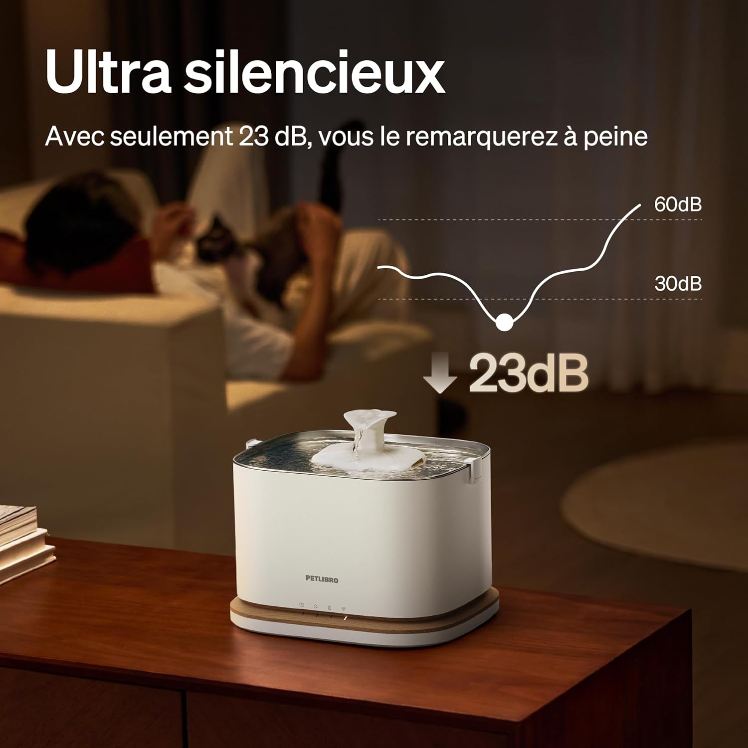 Accessoire luxe chat PETLIBRO avec plateau acier inoxydable premium.