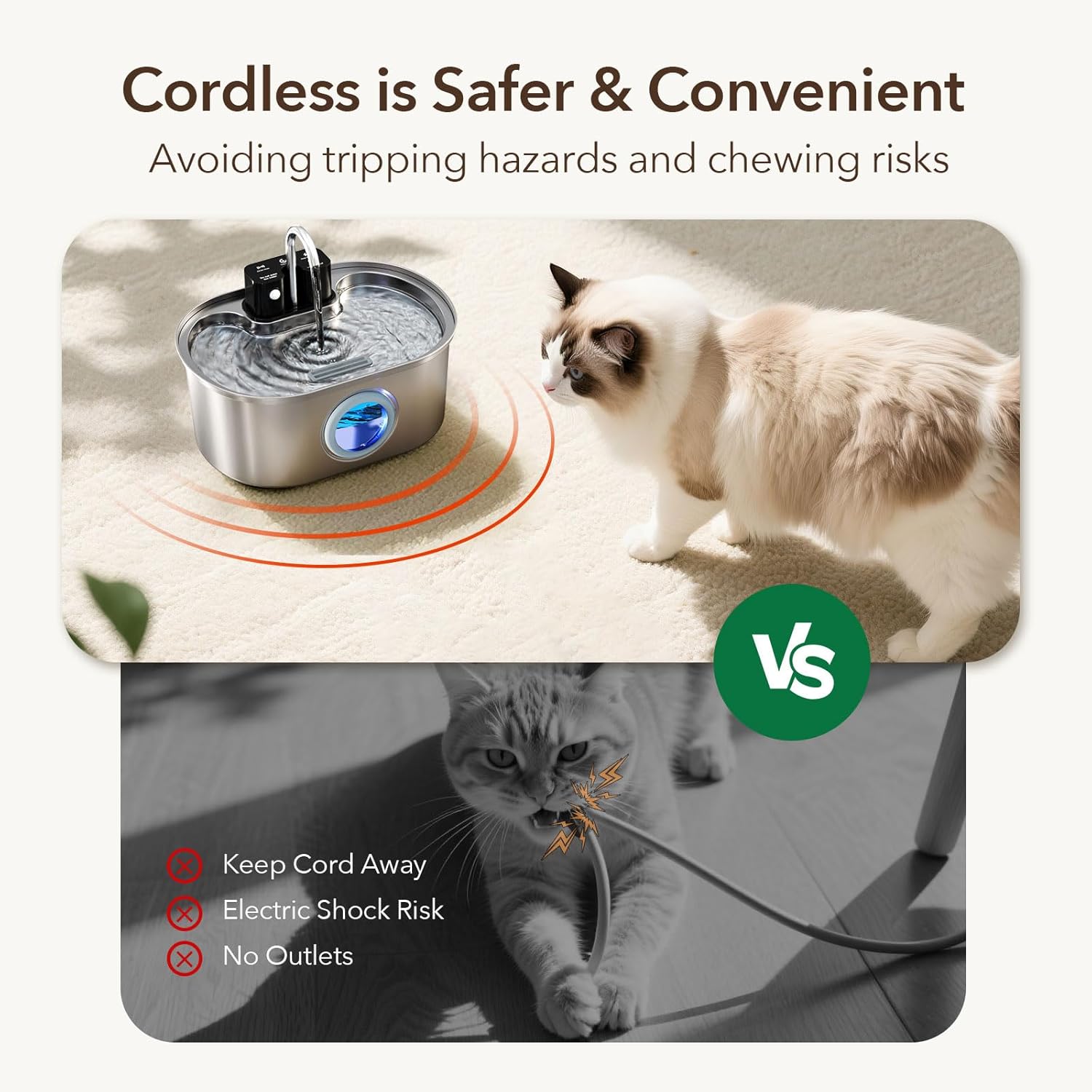 Distributeur automatique eau chat 3.2L autonomie 8 jours design haut de gamme.