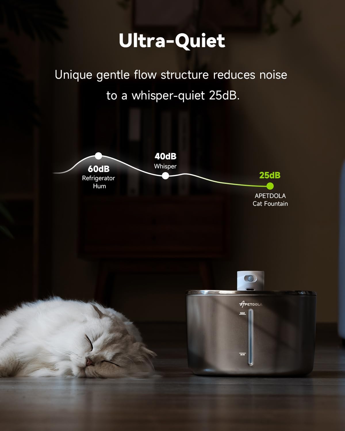 Accessoire chat sans fil 4L avec capteur intelligent premium.