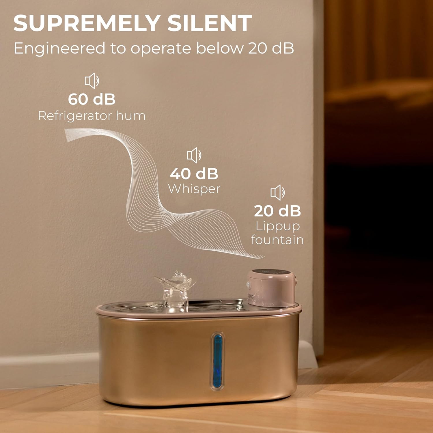 Fontaine à eau haut de gamme chat batterie rechargeable mode capteur luxe.
