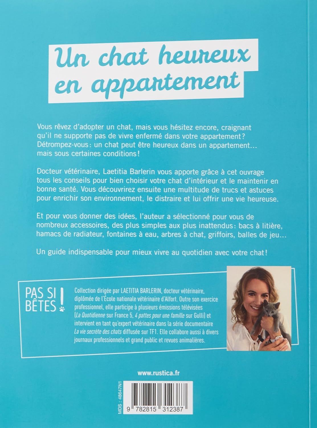 Livre sur le bien-être du chat d’intérieur présenté comme guide pratique pour les chats vivant en appartement