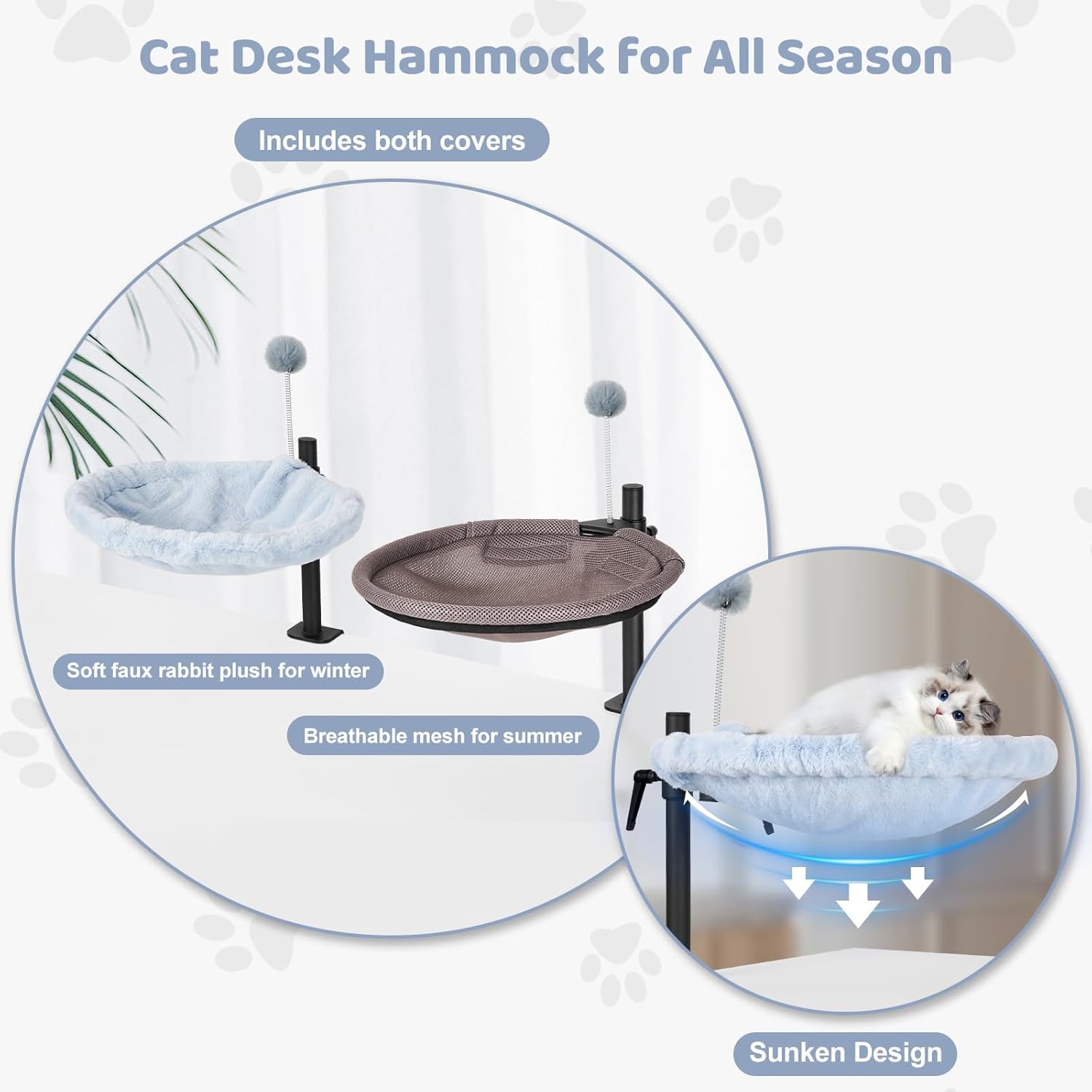 vue rapprochée du système de pince sans outils pour lit de bureau chat